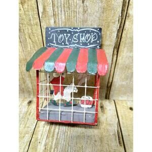 Vtg Silvestri Red Green Toy Shop Metal Toy Tree Ornament (cbw)